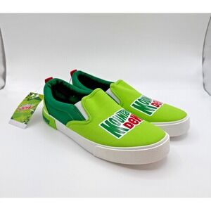 Mountain Dew Slip On Sneakers Mens 10.5 Green Slides Shoes Soda Pop NEW in‎ Box